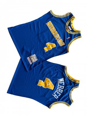 NBA 4 Webber Warriors M&N Maillot bleu